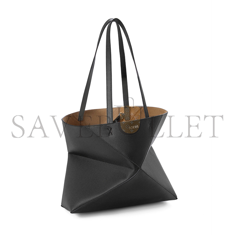 L0ew* MEDIUM HORIZONTAL PUZZLE FOLD TOTE IN SOFT GRAINED CALFSKIN A779PEWX04 (31.5*29*12.5cm)